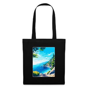 Brela Kroatien Vintage Reiseposter WPA Souvenir - Stoffbeutel - Schwarz - Vorne