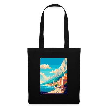 Makarska Kroatien Vintage Reiseplakat Souvenir - Stoffbeutel - Schwarz - Vorne