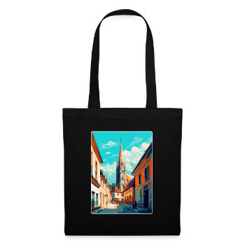 Osijek Kroatien Vintage Reiseplakat Souvenir WPA - Stoffbeutel - Schwarz - Vorne