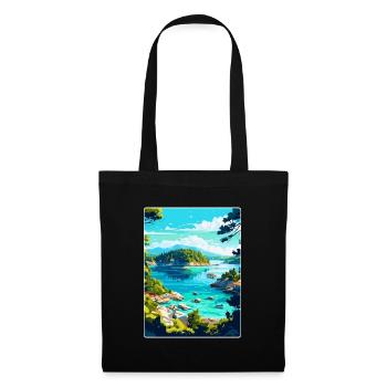 Mljet Nationalpark Kroatien Vintage Reiseplakat - Stoffbeutel - Schwarz - Vorne