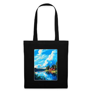 Falun Suède Affiche de voyage vintage WPA Souvenir - Sac en tissu - noir - Devant