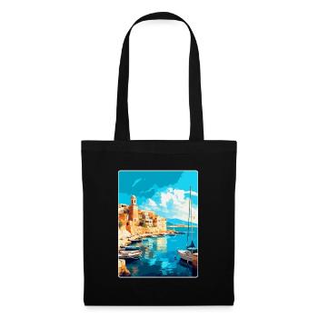 Héraklion Grèce Affiche de voyage vintage souvenir - Sac en tissu - noir - Devant