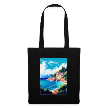 Punta Rata Kroatien Vintage Reiseplakat Souvenir - Stoffbeutel - Schwarz - Vorne