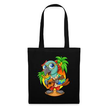 Drôle de perroquet d’été plage lunettes de soleil hawaïenne - Sac en tissu - noir - Devant
