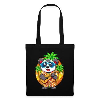 Lustige Panda Cartoon Sommer Strand Sonnenbrille Gitarre - Stoffbeutel - Schwarz - Vorne