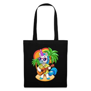 Lustige Einhorn Cartoon Sommer Strand Sonnenbrille - Stoffbeutel - Schwarz - Vorne