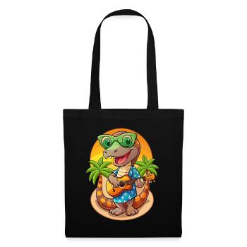 Drôle Serpent Dessin Animé Plage D’été Lunettes De Soleil Guitare - Sac en tissu - noir - Devant