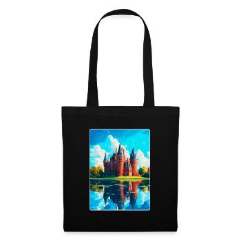 De Haar Castle Netherlands Vintage Travel Poster - Tote Bag - black - Front
