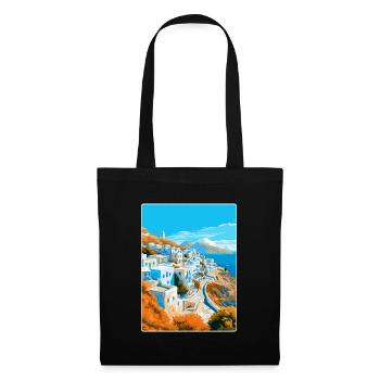 Ios Greece Vintage Travel Poster Souvenir Souvenir - Tote Bag - black - Front