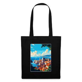 Dubrovnik Kroatien Vintage Reiseplakat Souvenir - Stoffbeutel - Schwarz - Vorne