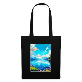 Lac Léman Suisse France Affiche de voyage WPA - Sac en tissu - noir - Devant