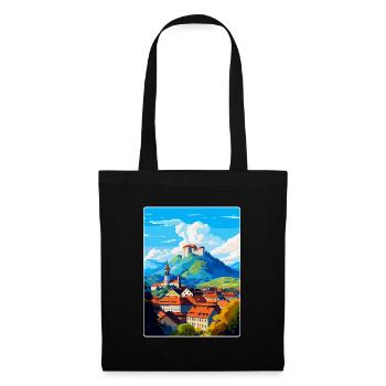 Ljubljana Slovénie Affiche de voyage vintage souvenir - Sac en tissu - noir - Devant