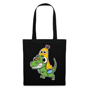 Mauvais dinosaure et jolie banane - Sac en tissu - noir - Devant