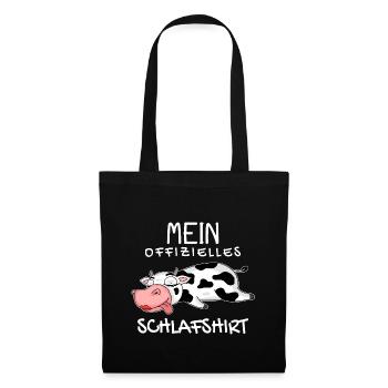 Offizielles Schlafshirt Kuh - Stoffbeutel - Schwarz - Vorne