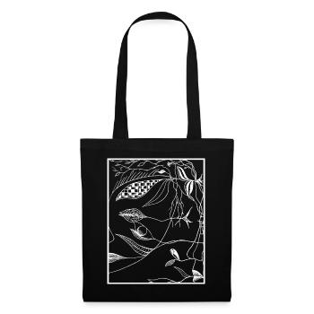 Lignes botaniques sombres - Sac en tissu - noir - Devant