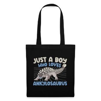Just A Boy Who Loves Ankylosaurus Dinosaur Dino - Stoffbeutel - Schwarz - Vorne