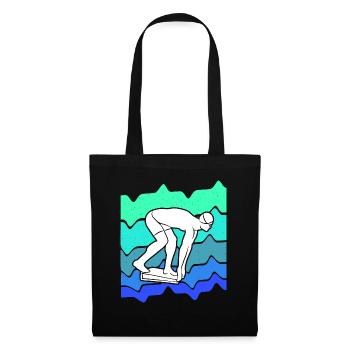 Schwimmer Schwimmen Schwimmsport Jungen Schwimm - Stoffbeutel - Schwarz - Vorne