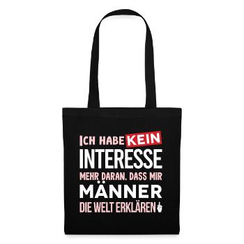 Kein Interesse an Mansplaining - Stoffbeutel - Schwarz - Vorne