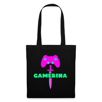 GAMERINA Neon Sword Logo - Stoffbeutel - Schwarz - Vorne