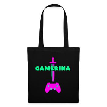 Gamerina #2 Neon Schwert Controller - Stoffbeutel - Schwarz - Vorne