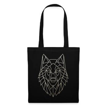 Tête de loup géométrique - Sac en tissu - noir - Devant