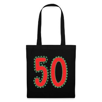 50. 50 JAHRE. 50-JÄHRIGES JUBILÄUM. 50-JÄHRIGES JUBILÄUM. - Stoffbeutel - Schwarz - Vorne