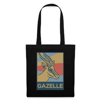 Elegante Gazelle Savannenläufer - Stoffbeutel - Schwarz - Vorne