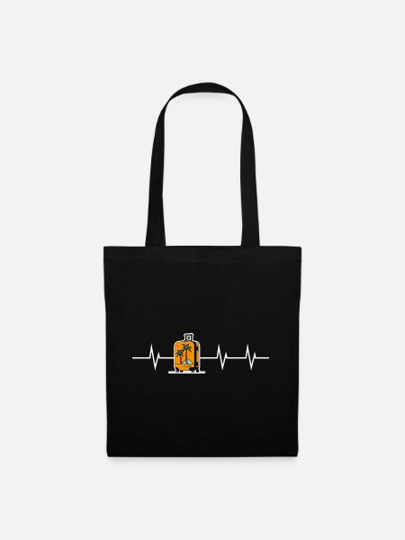 Heartbeat of Travelling - Stoffbeutel - Schwarz