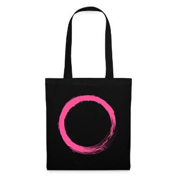 Rosa Kreis Kreisform anpassbar - Stoffbeutel - Schwarz - Vorne
