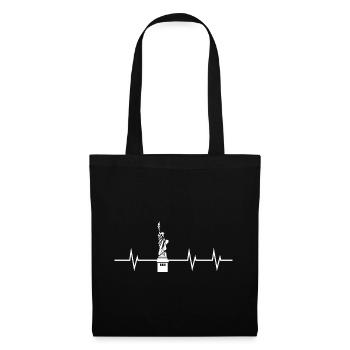 Heartbeat Liberty – Mein Herz schlägt für Freiheit - Stoffbeutel - Schwarz - Vorne