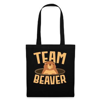 Team Biber Wildtier Tier Kanada Damm Nagetier - Stoffbeutel - Schwarz - Vorne