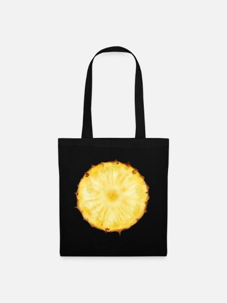 Ananas - Stoffbeutel - Schwarz
