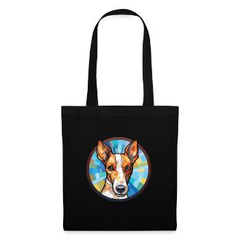 Glatte Foxterrier-Hunderasse buntes Aquarell - Stoffbeutel - Schwarz - Vorne