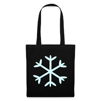 Schneeflocke Schnee Schneekristall Eiskristall  - Stoffbeutel - Schwarz - Vorne