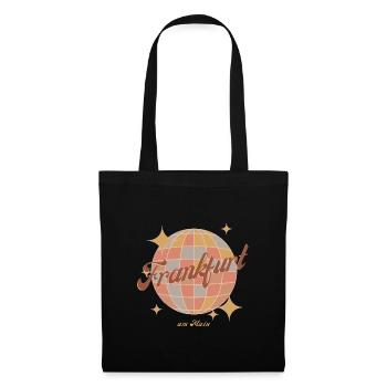 Frankfurt am Main Retro Vintage Design Diskokugel - Stoffbeutel - Schwarz - Vorne