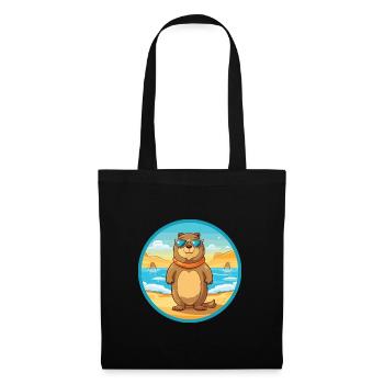 Gopher Aquarell Cartoon Kawaii Clipart Tier - Stoffbeutel - Schwarz - Vorne