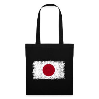 Japanische Flagge Japan Japanflagge - Stoffbeutel - Schwarz - Vorne
