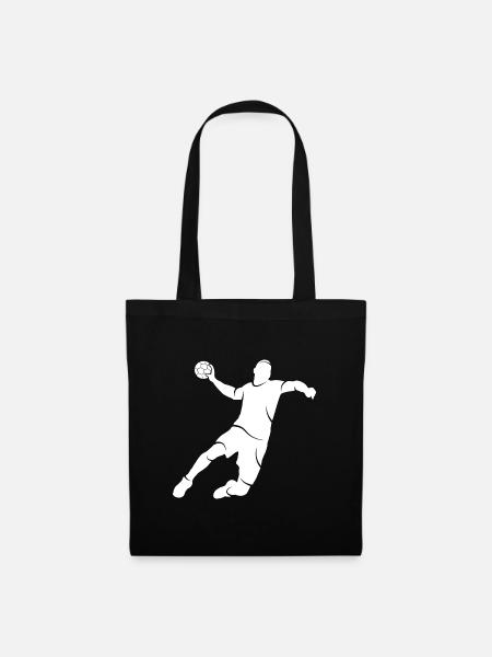 Handballspieler Silhouette Handball Handballer - Stoffbeutel - Schwarz
