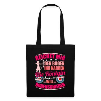 Bogenschützin Bogensport Bogenschießen Mädchen - Stoffbeutel - Schwarz - Vorne