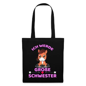Ich Werde Große Schwester Pony - Stoffbeutel - Schwarz - Vorne