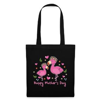 Animal Mom Flamingo zum Muttertag - Stoffbeutel - Schwarz - Vorne