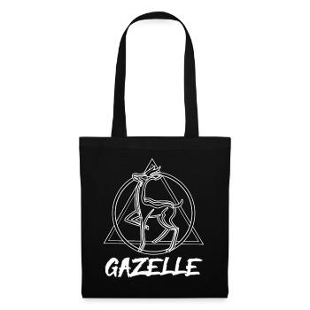 Federleichte Gazelle Savannentier - Stoffbeutel - Schwarz - Vorne