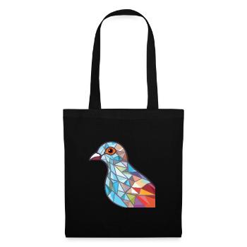 Taube buntes Aquarell Tier Haustier Illustration - Stoffbeutel - Schwarz - Vorne