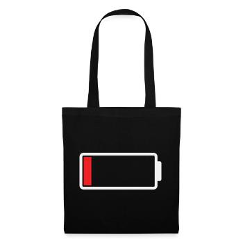 Rote Akku Anzeige Minimal Design - Stoffbeutel - Schwarz - Vorne