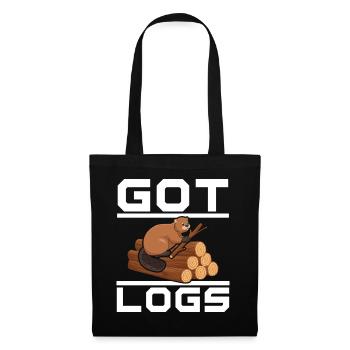 Got Logs Biber Wildlife Tier Kanada Damm Nagetier - Stoffbeutel - Schwarz - Vorne