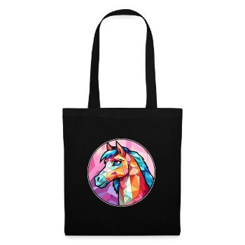 ponny buntes Buntes Cartoon-Kawaii-Tier - Stoffbeutel - Schwarz - Vorne