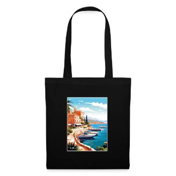 Cote D Azur Frankreich Vintage Reiseposter Souvenir - Stoffbeutel - Schwarz - Vorne