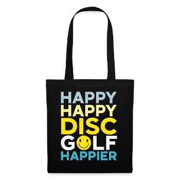 Happy Happy Disc Golf Happier Freizeit-Werfer - Stoffbeutel - Schwarz - Vorne