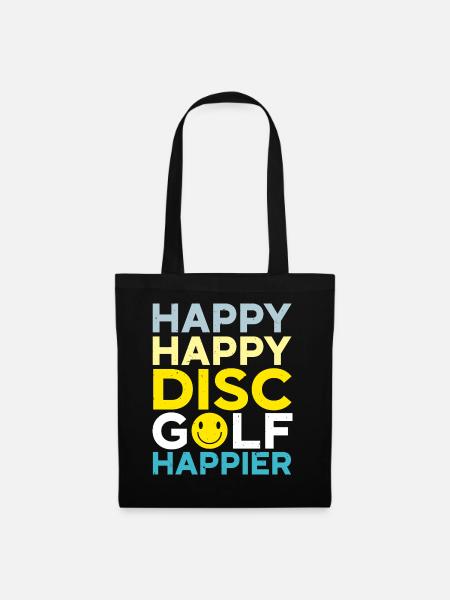 Happy Happy Disc Golf Happier Freizeit-Werfer - Stoffbeutel - Schwarz