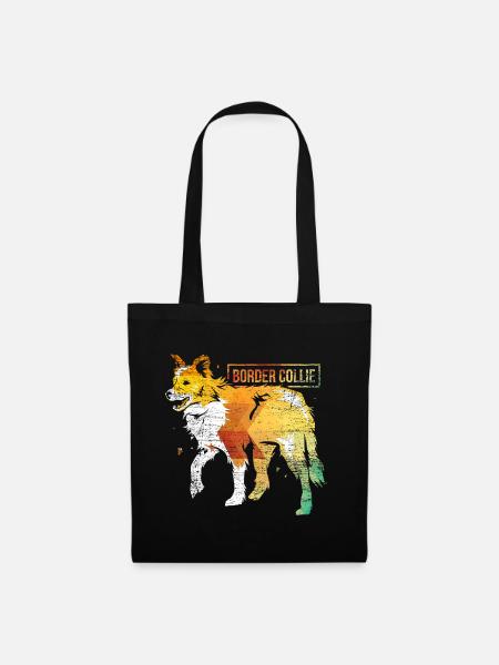 Schlauer Border Collie Hütesport - Stoffbeutel - Schwarz